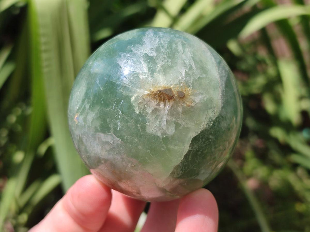 Polished Green Fluorite Spheres x 4 From Madagascar