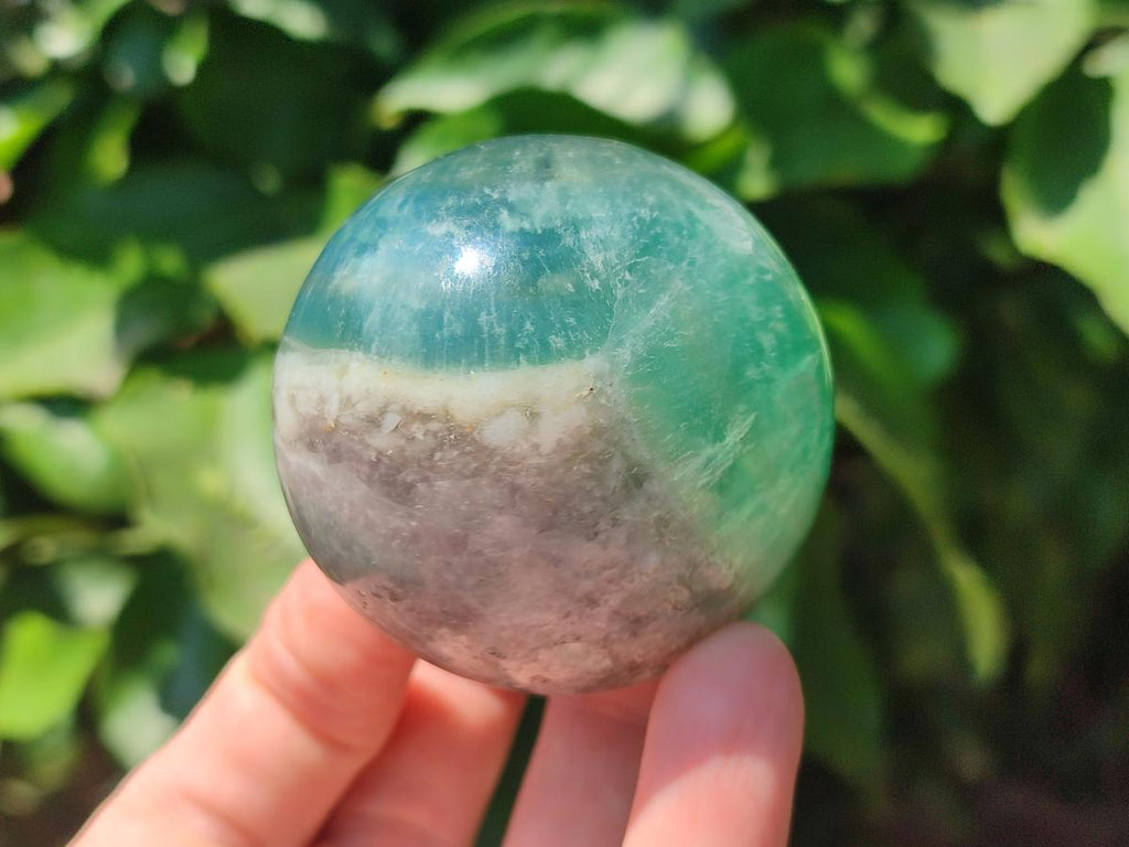 Polished Green Fluorite Spheres x 4 From Madagascar