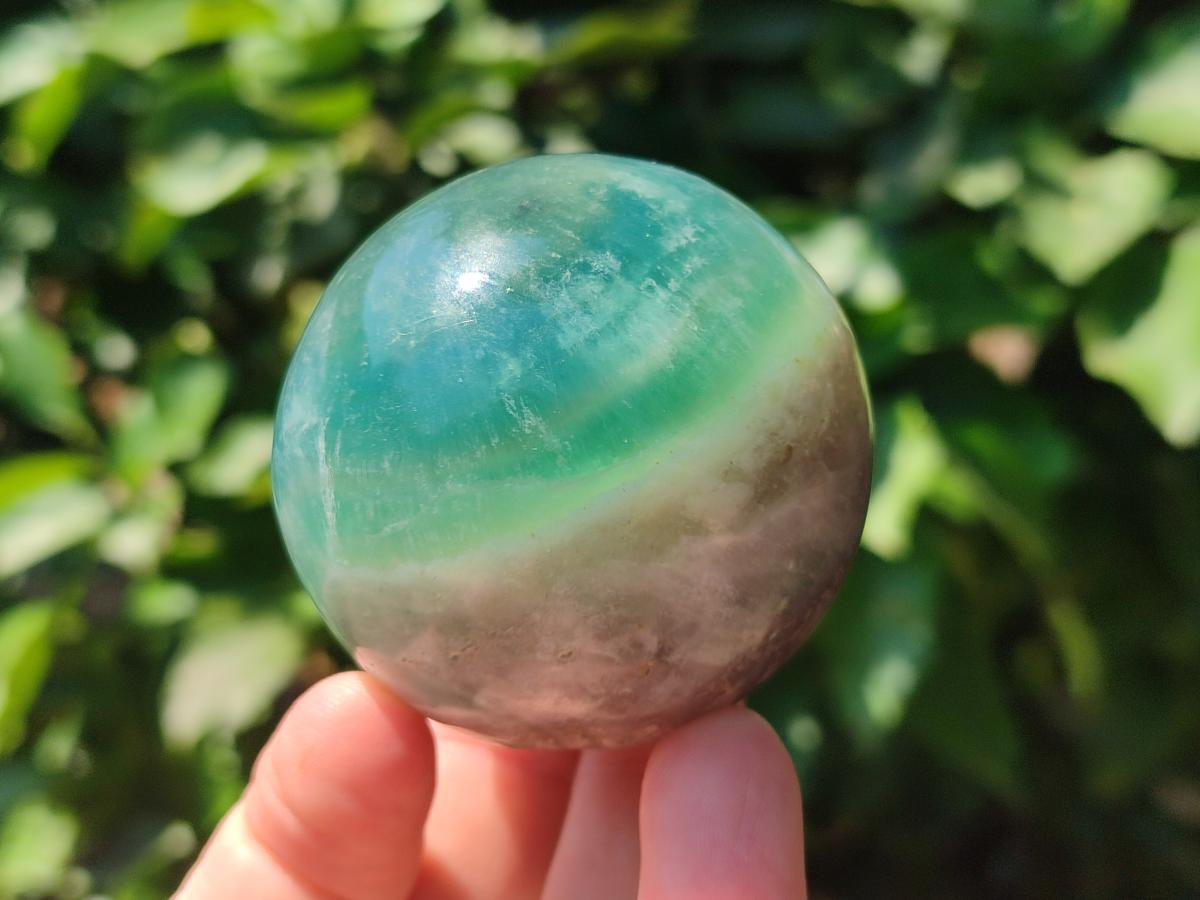 Polished Green Fluorite Spheres x 4 From Madagascar