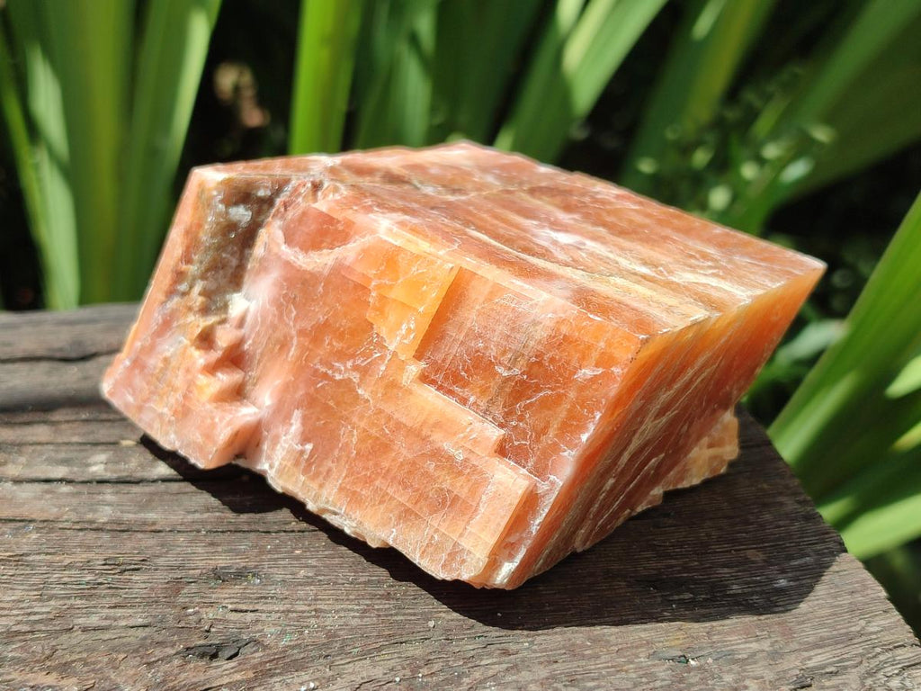 Natural Large Rhombohedral Sunset Orange Calcite Specimens x 4 From Spitzkop, Namibia