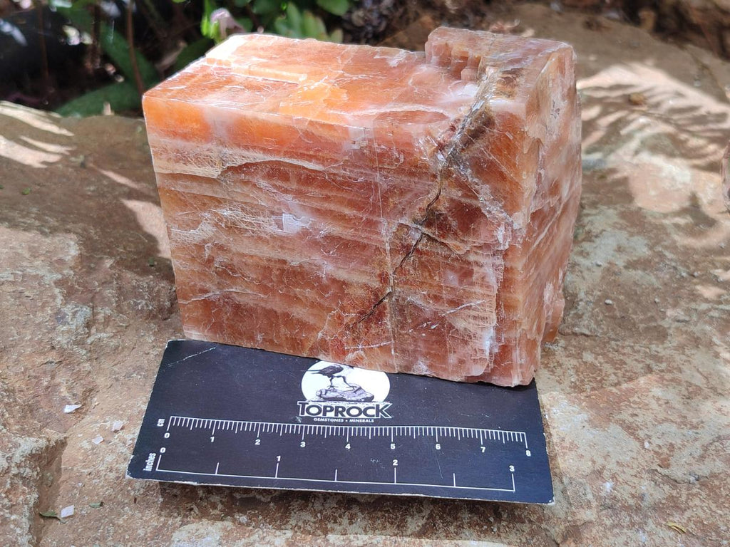 Natural Large Rhombohedral Sunset Orange Calcite Specimens x 4 From Spitzkop, Namibia