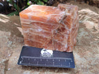 Natural Large Rhombohedral Sunset Orange Calcite Specimens x 4 From Spitzkop, Namibia