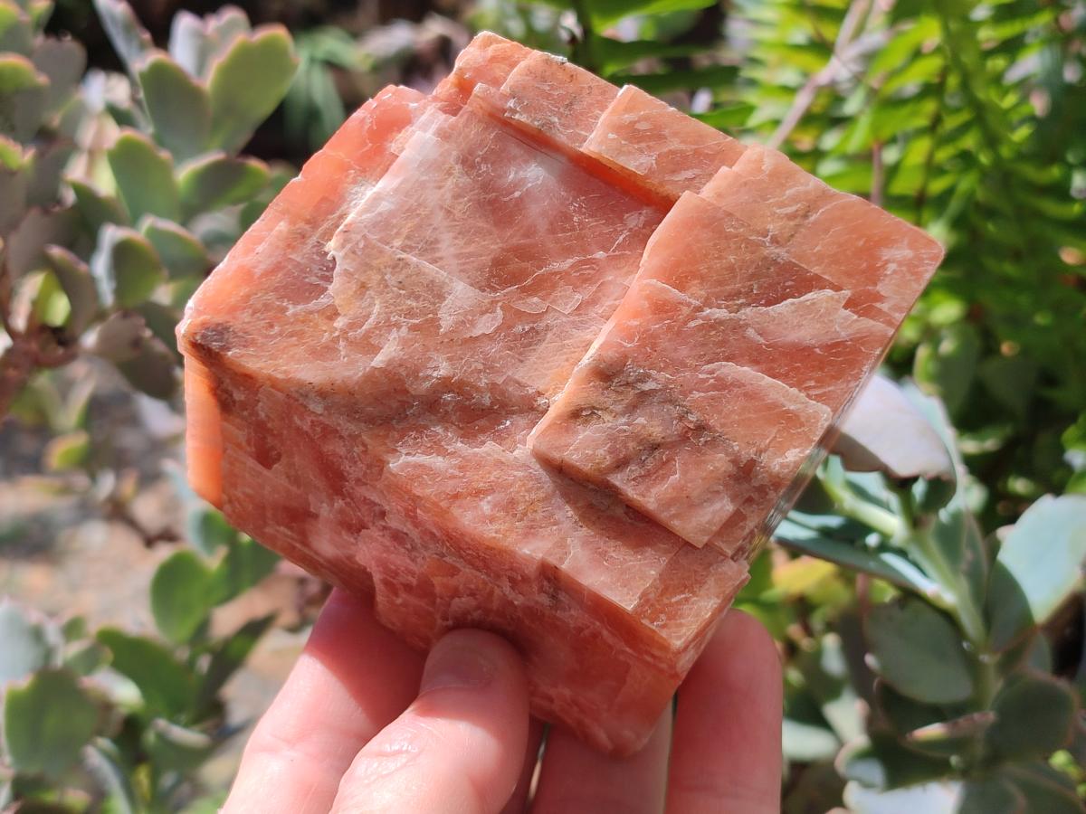 Natural Large Rhombohedral Sunset Orange Calcite Specimens x 4 From Spitzkop, Namibia