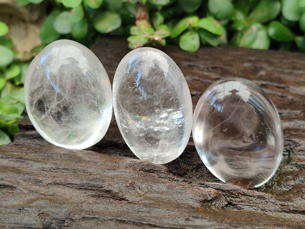 Polished Clear Quartz Galets x 20 From Madagascar