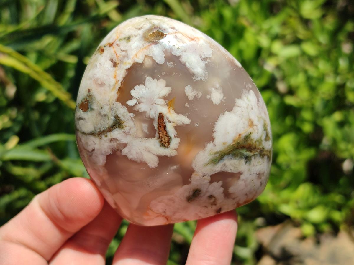 Polished Flower Agate Standing Free Forms x 6 From Antsahalova, Madagascar