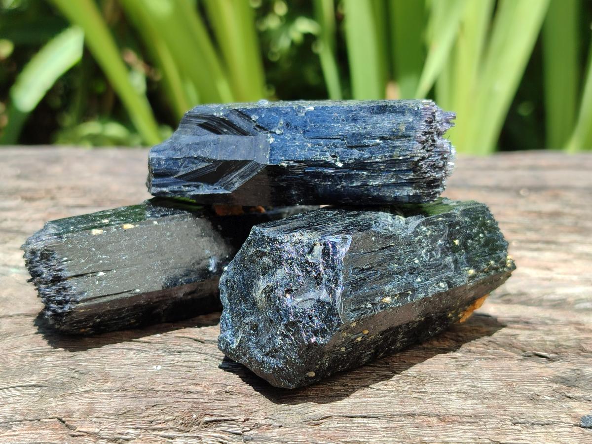 Natural Schorl Black Tourmaline Specimens x 12 From Erongo, Namibia