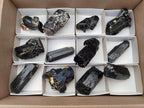 Natural Schorl Black Tourmaline Specimens x 12 From Erongo, Namibia