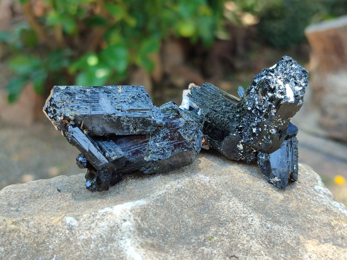Natural Schorl Black Tourmaline Specimens x 12 From Erongo, Namibia