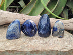 Polished Sodalite Standing Free Forms x 4 From Kunene River, Namibia