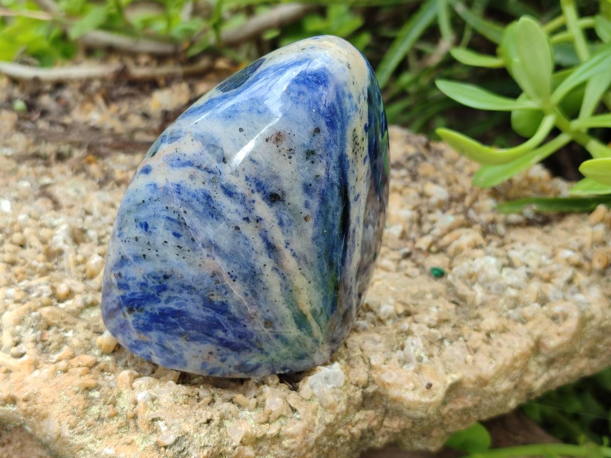 Polished Sodalite Standing Free Forms x 4 From Kunene River, Namibia