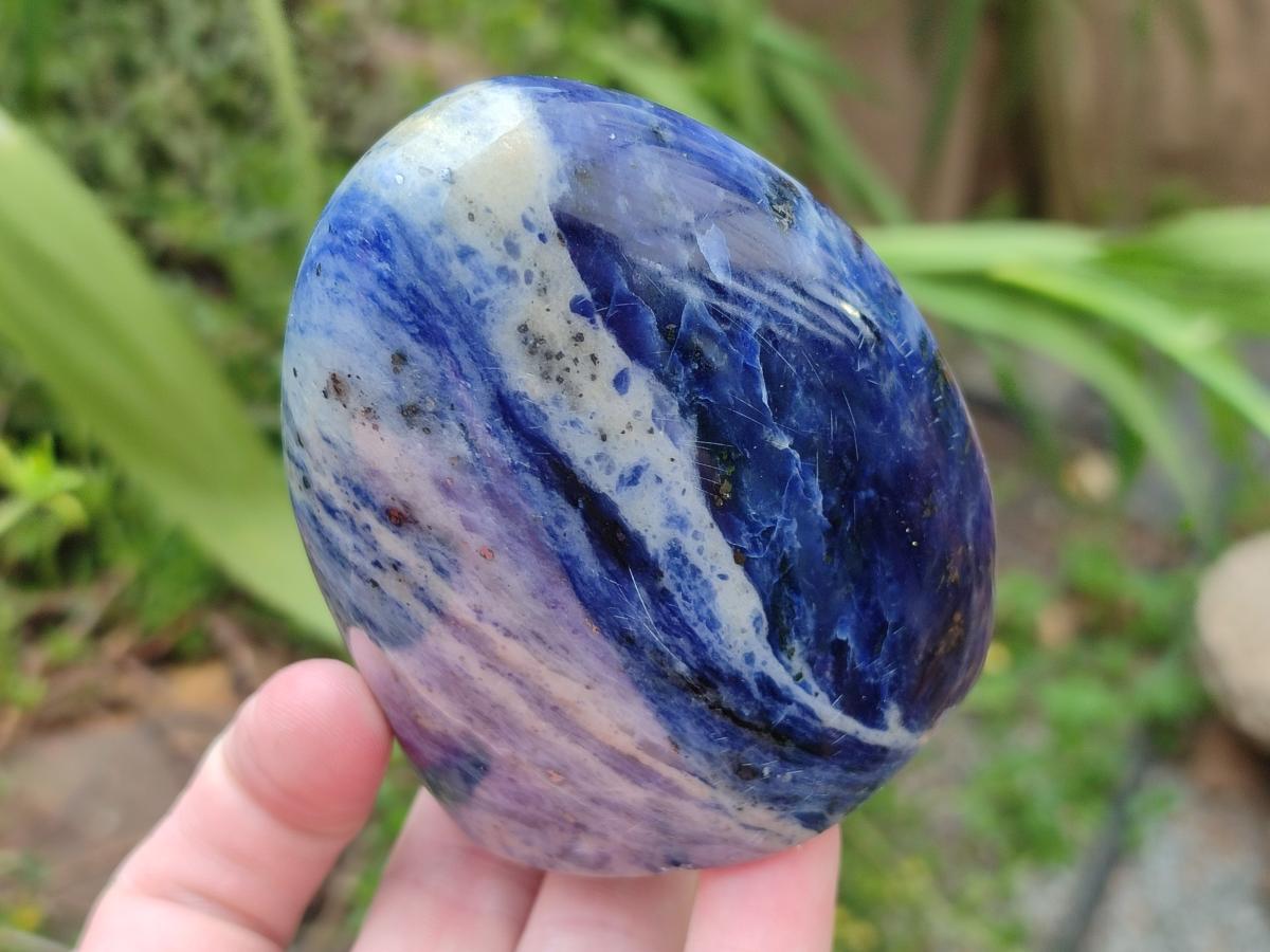 Polished Sodalite Standing Free Forms x 4 From Kunene River, Namibia