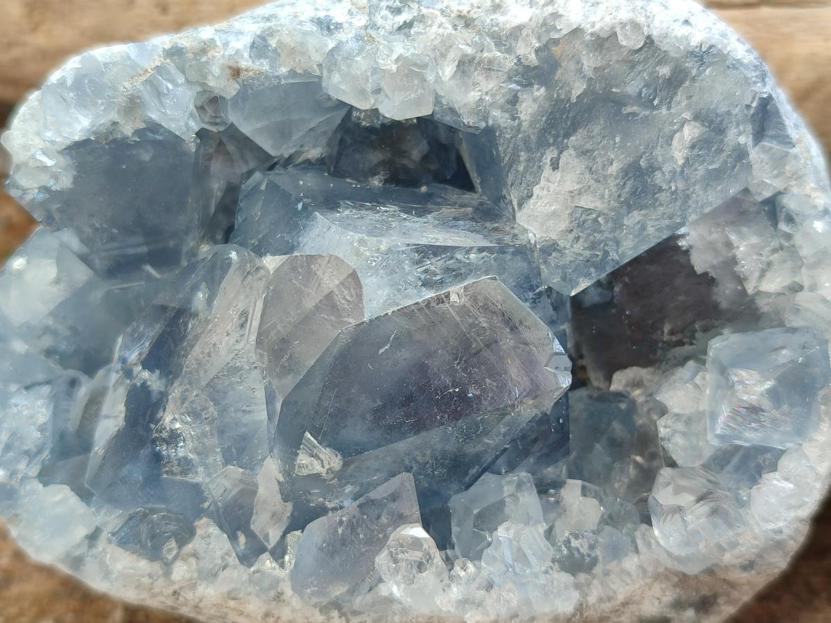 Natural Blue Celestite Specimens x 4 From Sakoany, Madagascar