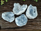 Natural Blue Celestite Specimens x 4 From Sakoany, Madagascar