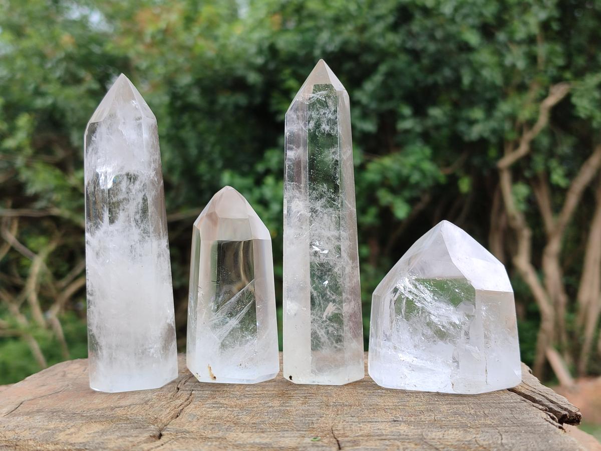 Polished Clear Quartz Crystals x 6 From Madagascar