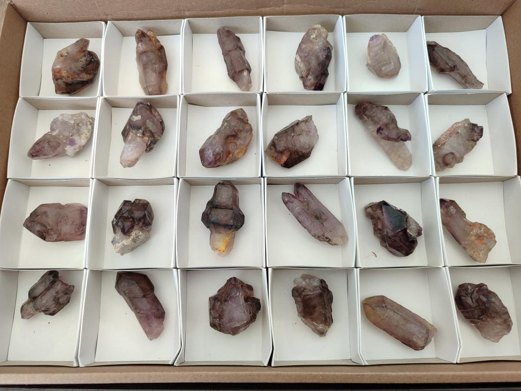 Natural Window Amethyst Crystals x 24 From Chiredzi, Zimbabwe