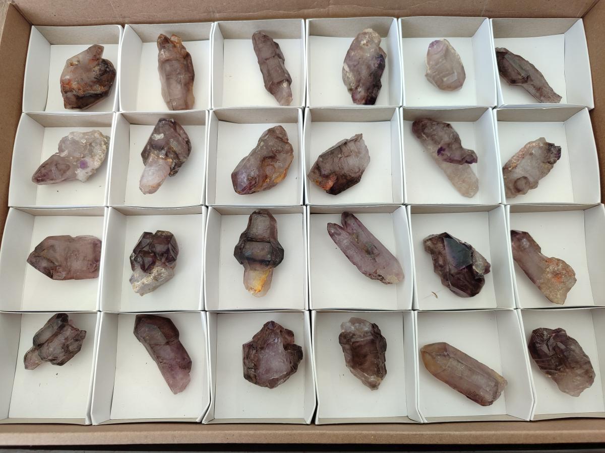 Natural Window Amethyst Crystals x 24 From Chiredzi, Zimbabwe
