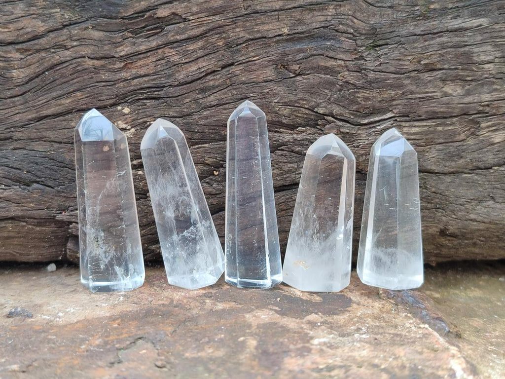 Polished Clear and Optic Quartz Jewellery Crystals x 35 From Madagascar - Toprock Gemstones and Minerals 
