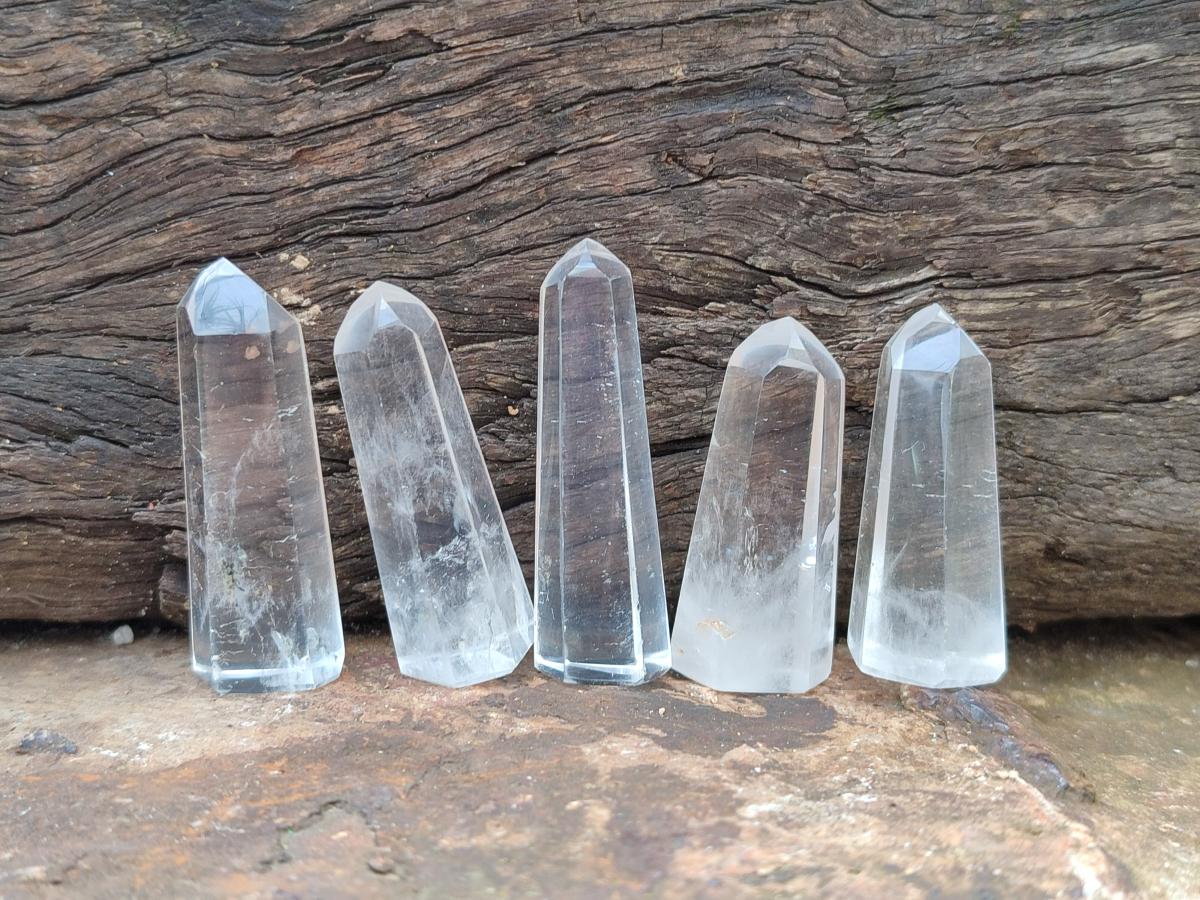 Polished Clear and Optic Quartz Jewellery Crystals x 35 From Madagascar - Toprock Gemstones and Minerals 