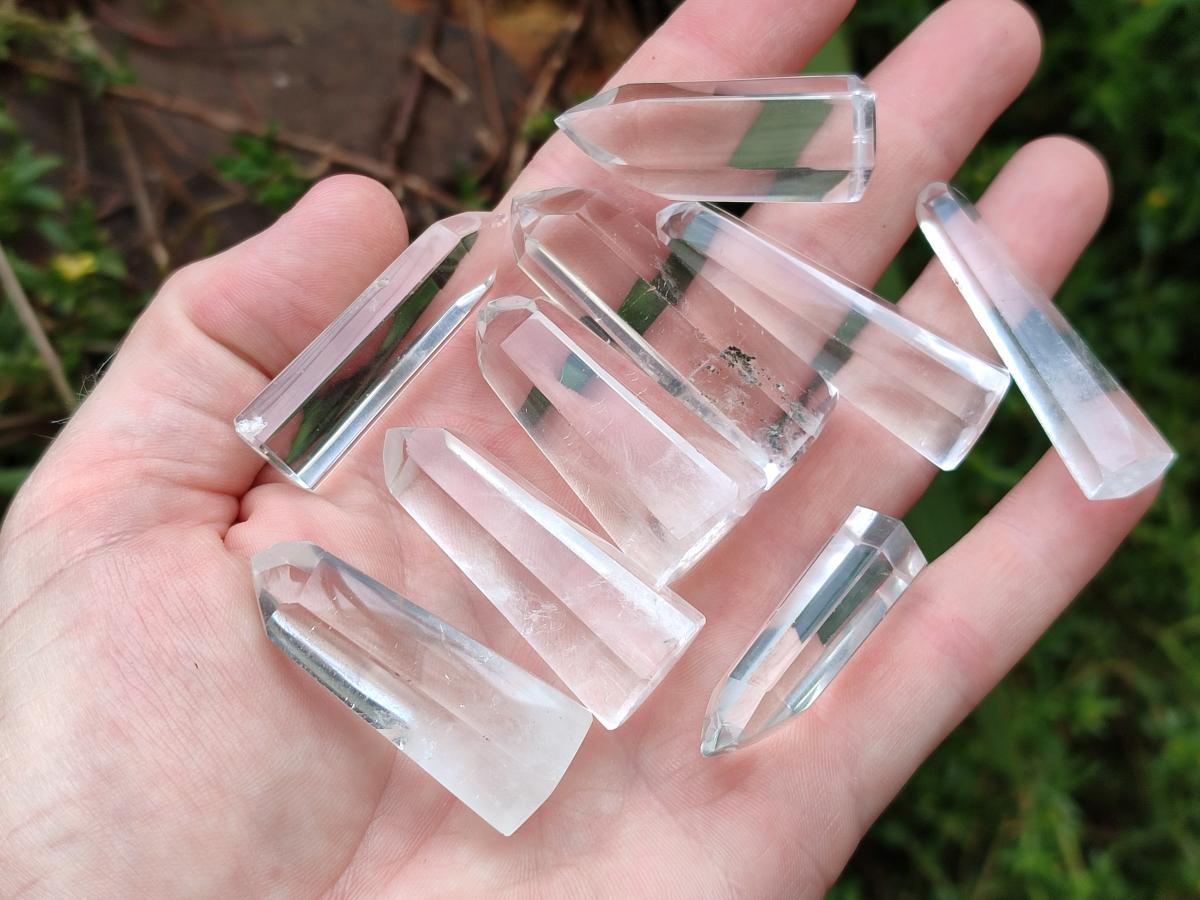 Polished Clear and Optic Quartz Jewellery Crystals x 35 From Madagascar - Toprock Gemstones and Minerals 