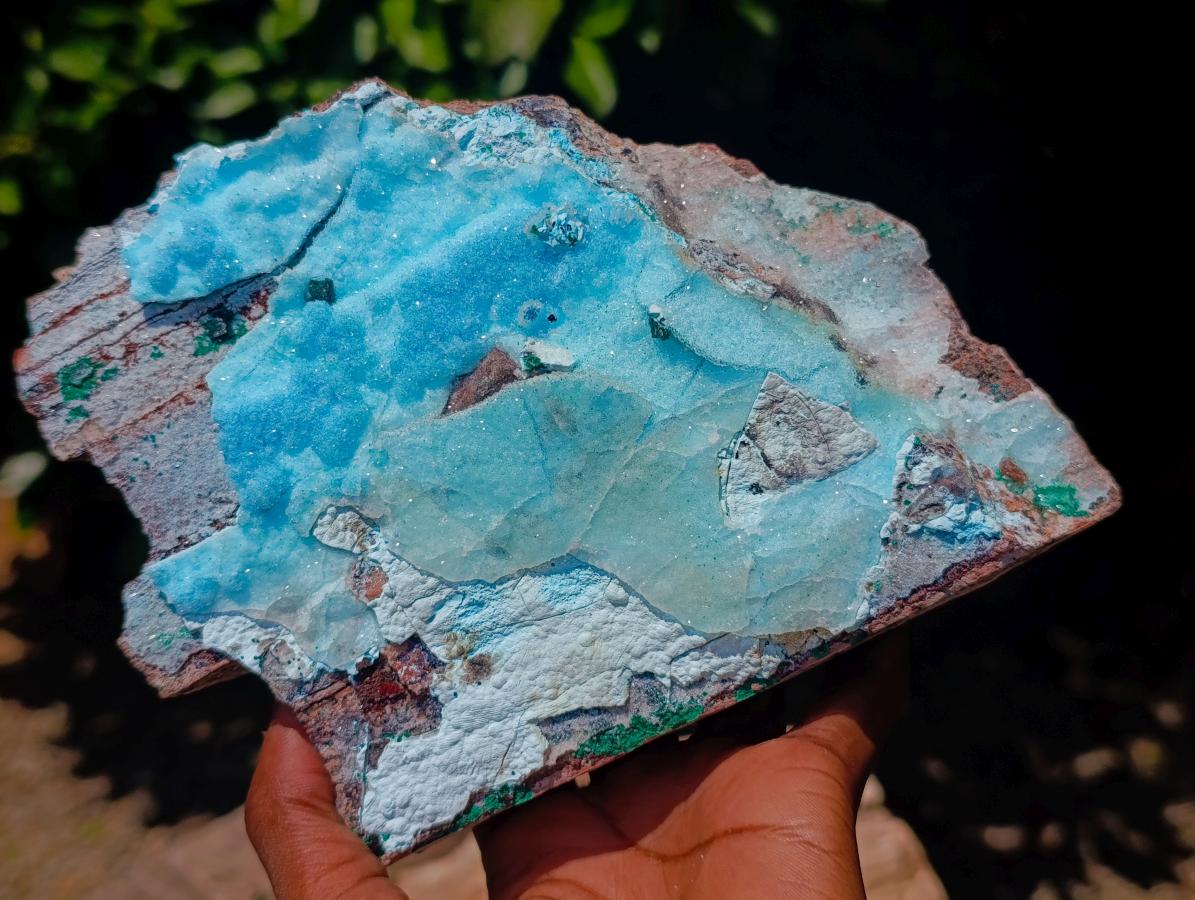 Natural Drusy Coated Chrysocolla with Malachite Specimens x 2 From Lupoto Mine, Congo