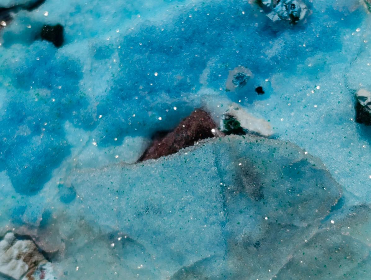 Natural Drusy Coated Chrysocolla with Malachite Specimens x 2 From Lupoto Mine, Congo