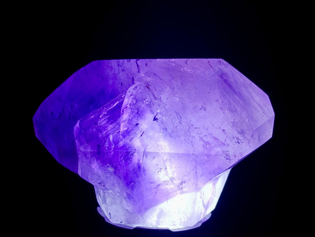 Polished Window Amethyst Crystals x 3 From Akansobe, Madagascar