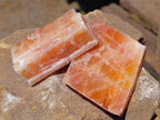 Natural Rhombohedral Sunset Orange Calcite Specimens x 12 From Spitzkop, Namibia