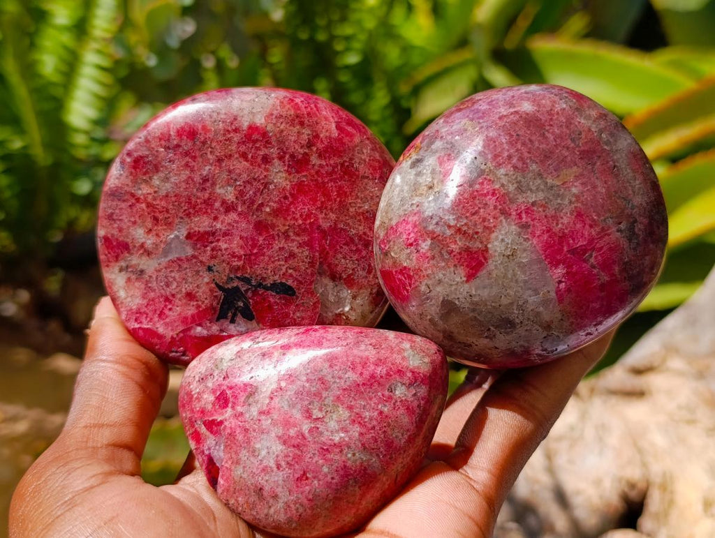 Polished Rhodonite Free Forms x 6 From Rhusinga, Zimbabwe