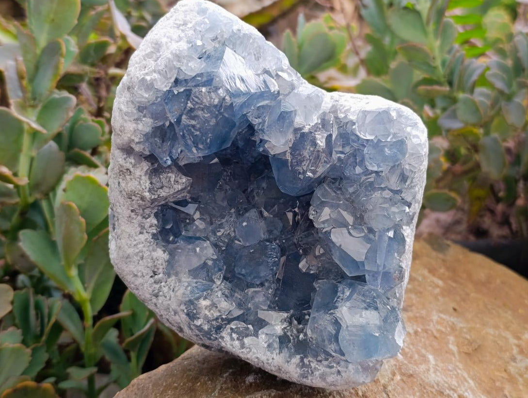 Natural Blue Celestite Specimens x 2 From Sakoany, Madagascar