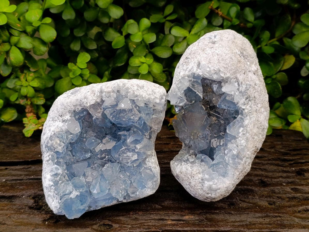 Natural Blue Celestite Specimens x 2 From Sakoany, Madagascar