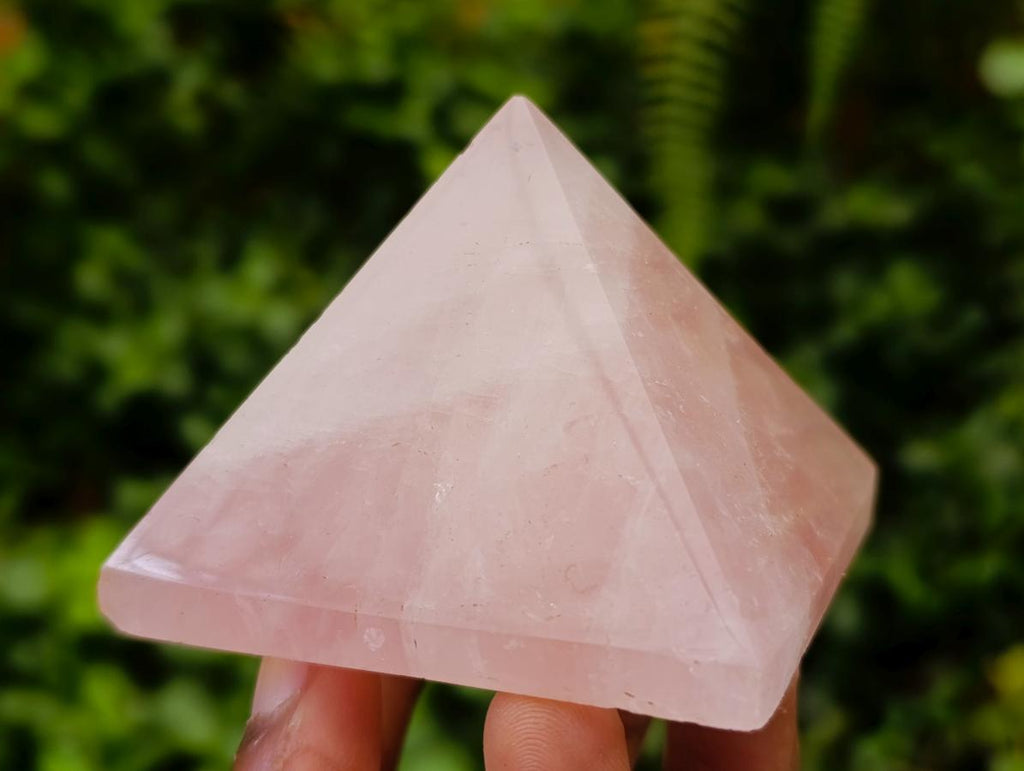 Polished Gemmy Rose Quartz Pyramids x 6 From Madagascar
