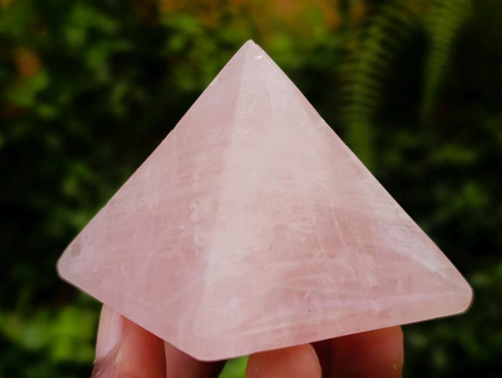 Polished Gemmy Rose Quartz Pyramids x 6 From Madagascar