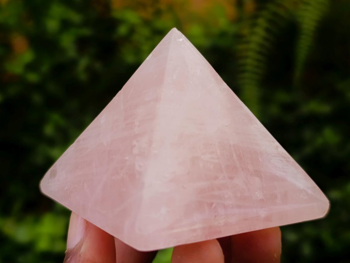 Polished Gemmy Rose Quartz Pyramids x 6 From Madagascar