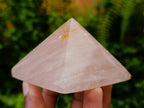 Polished Gemmy Rose Quartz Pyramids x 6 From Madagascar