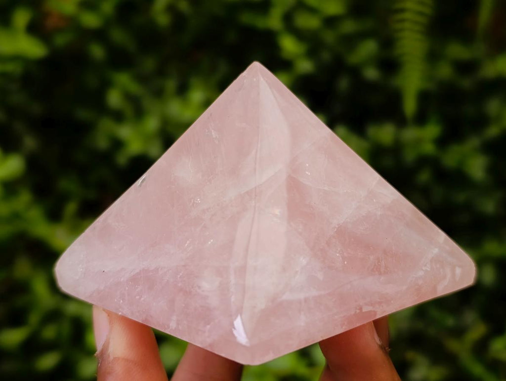 Polished Gemmy Rose Quartz Pyramids x 6 From Madagascar