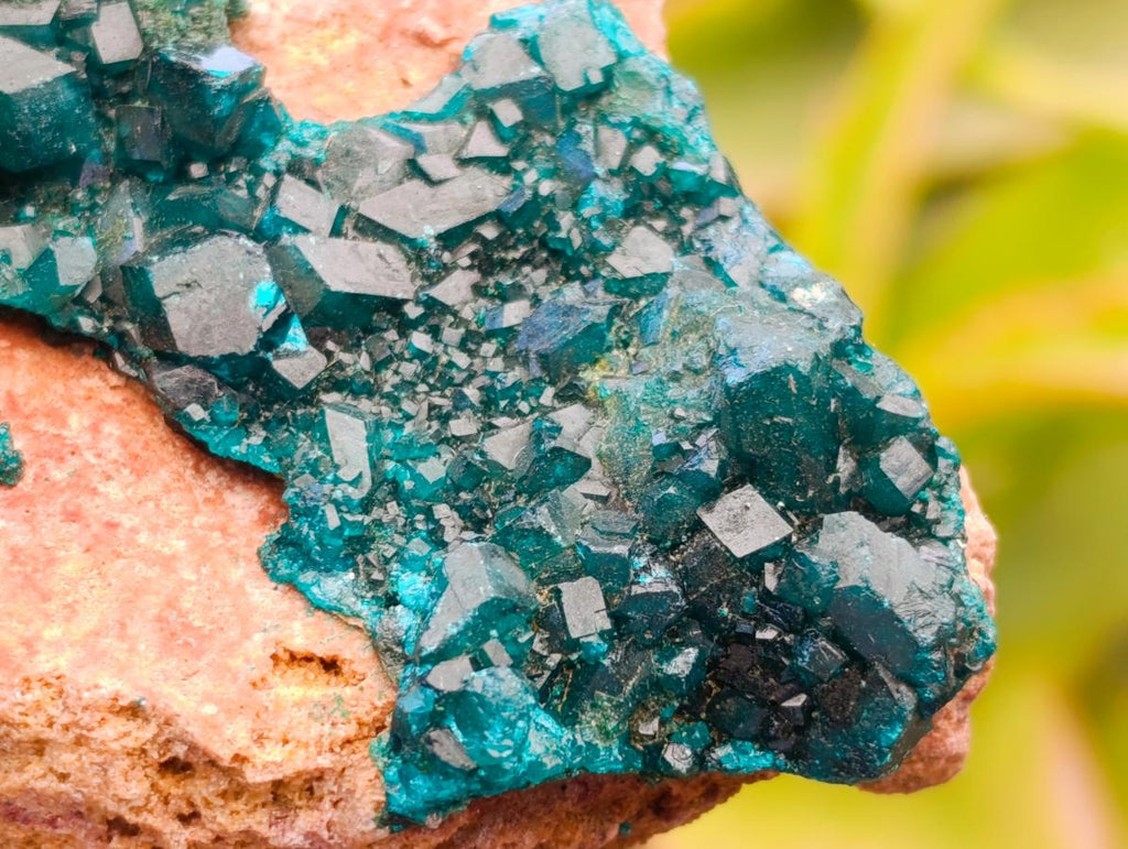 Natural Dioptase with Malachite On Dolomite Specimens x 3 From Likasi, Congo