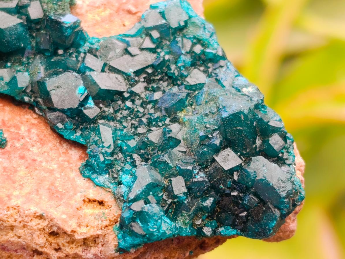 Natural Dioptase with Malachite On Dolomite Specimens x 3 From Likasi, Congo