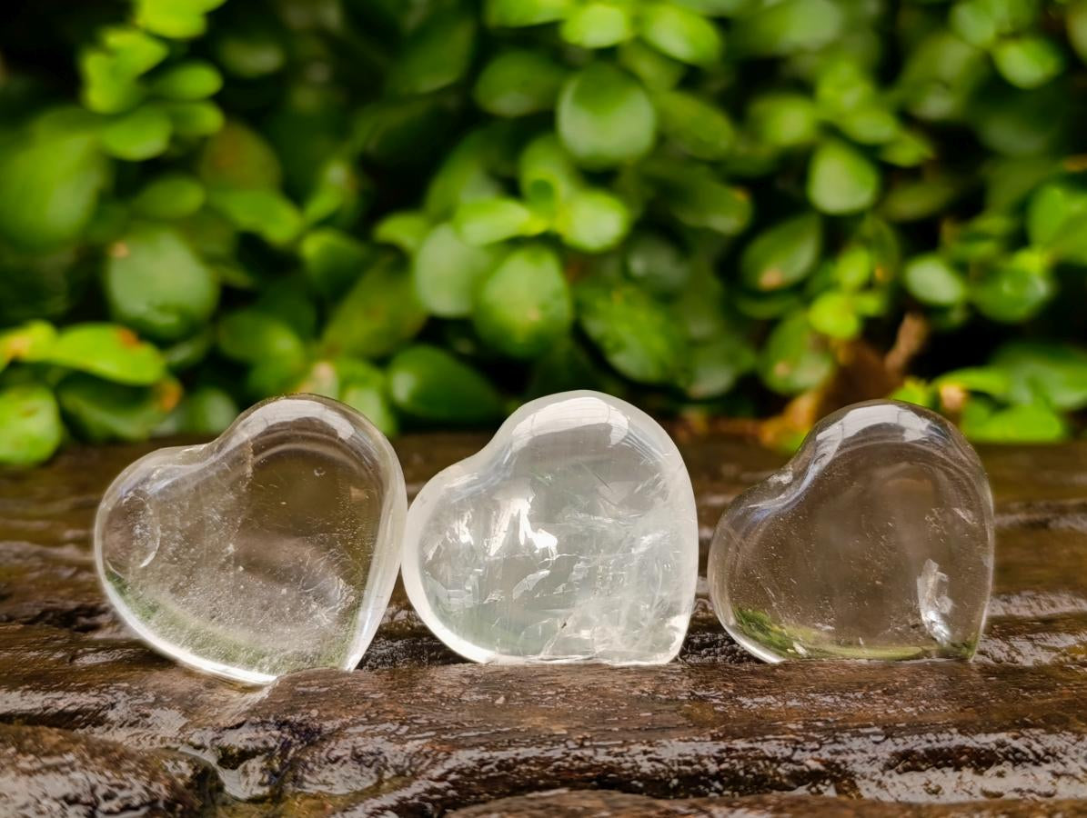 Polished Rose Girasol and Smokey Quartz Hearts x 35 From Madagascar - Toprock Gemstones and Minerals 