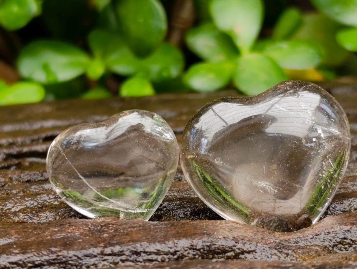 Polished Rose Girasol and Smokey Quartz Hearts x 35 From Madagascar - Toprock Gemstones and Minerals 