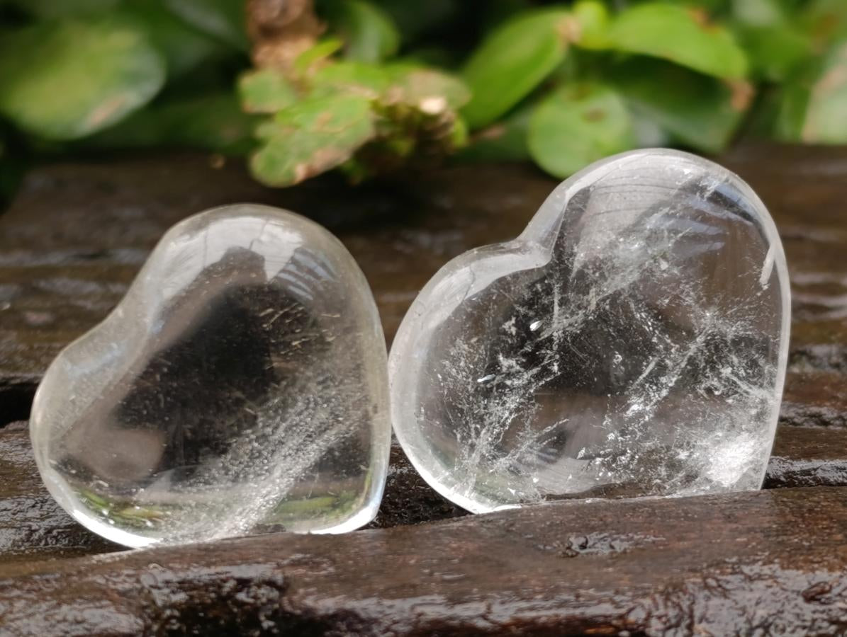Polished Rose Girasol and Smokey Quartz Hearts x 35 From Madagascar - Toprock Gemstones and Minerals 