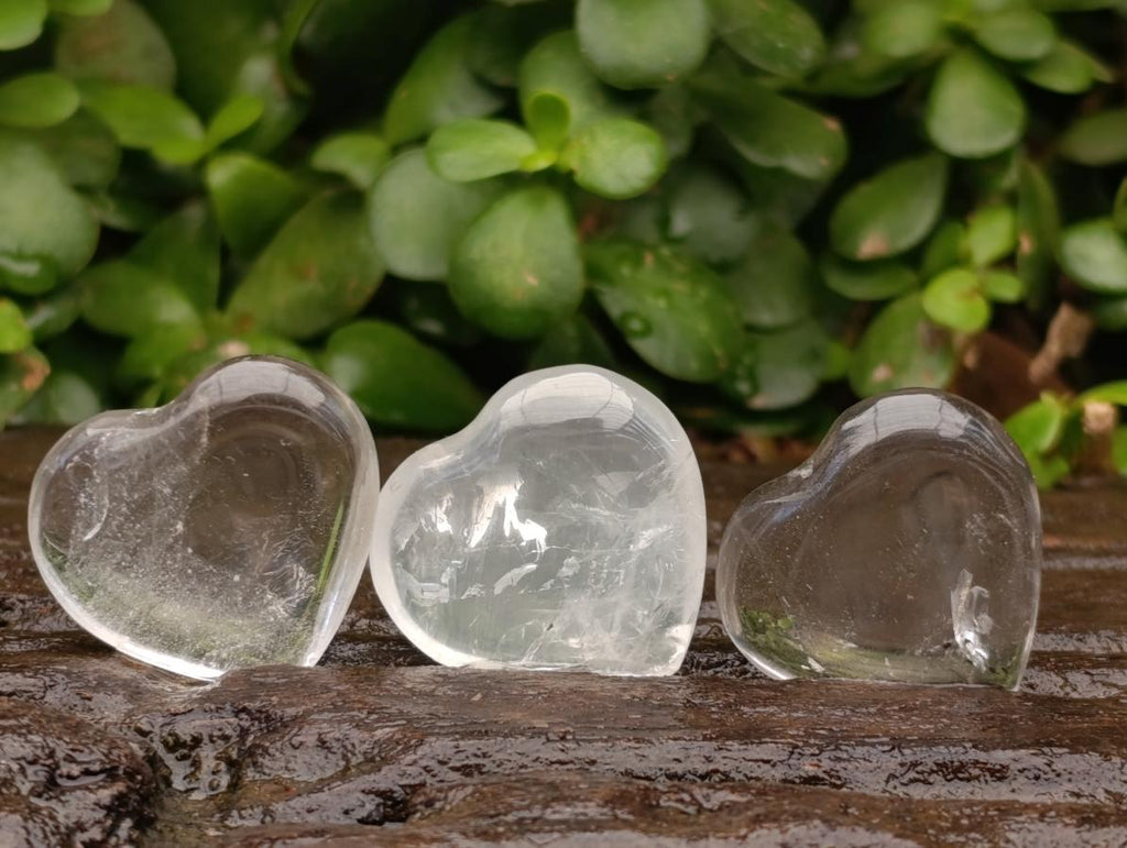 Polished Rose Girasol and Smokey Quartz Hearts x 35 From Madagascar - Toprock Gemstones and Minerals 