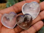 Polished Rose Girasol and Smokey Quartz Hearts x 35 From Madagascar - Toprock Gemstones and Minerals 