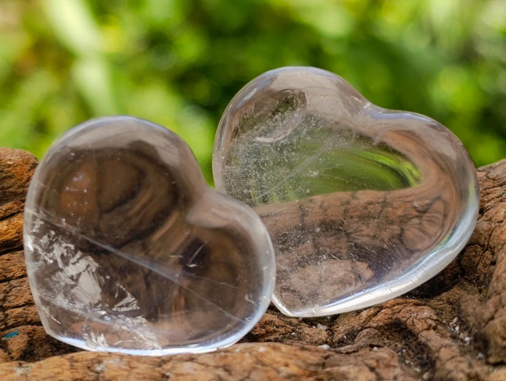 Polished Rose Girasol and Smokey Quartz Hearts x 35 From Madagascar - Toprock Gemstones and Minerals 