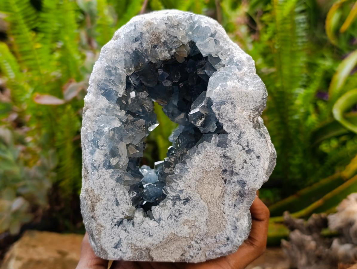 Natural Large Blue Celestite Geode Specimen x 1 From Sakoany, Madagascar