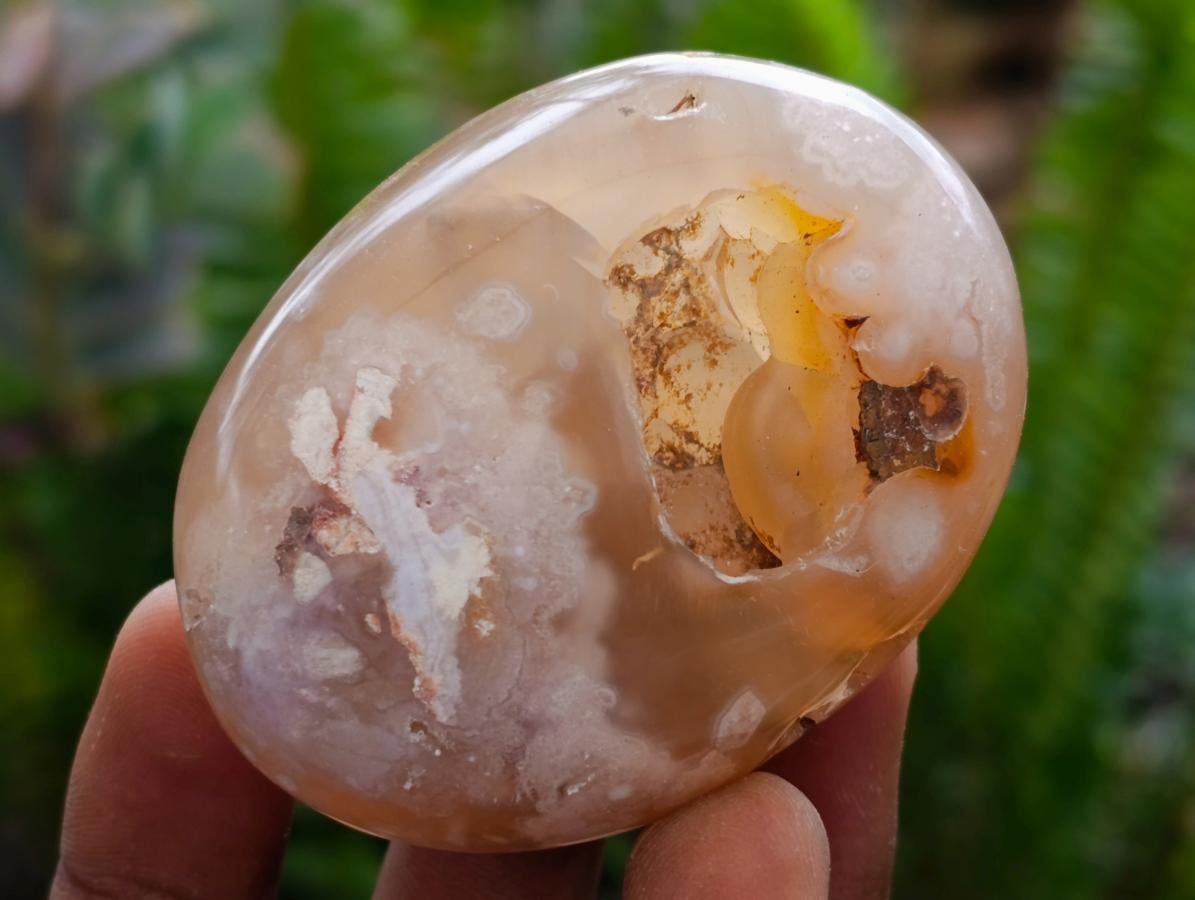 Polished Flower Agate Palm Stones x 20 From Antsahalova, Madagascar