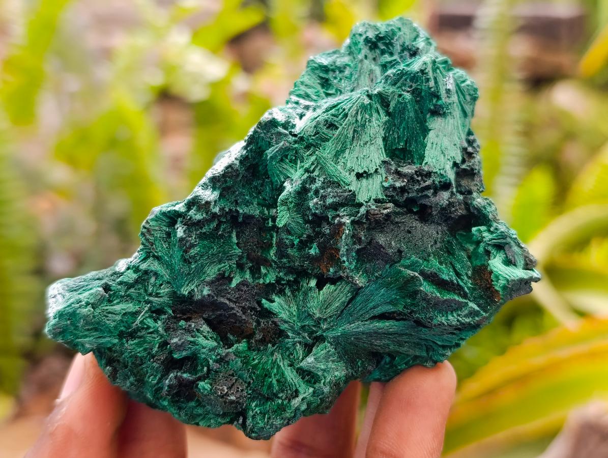 Natural Silky Malachite Specimens x 4 From Kasompe, Congo