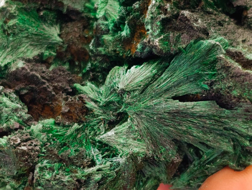 Natural Silky Malachite Specimens x 4 From Kasompe, Congo