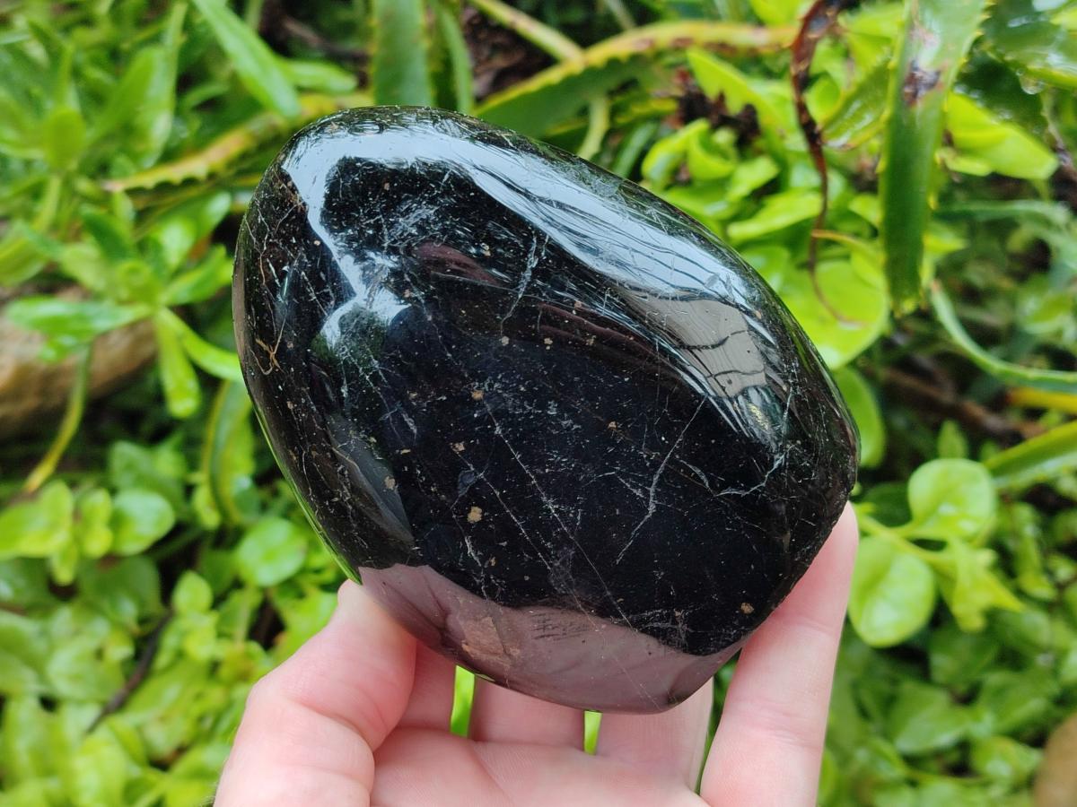 Polished Black Tourmaline Standing Free Forms x 4 From Madagascar