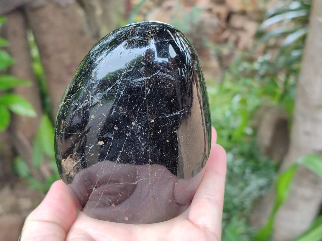 Polished Black Tourmaline Standing Free Forms x 4 From Madagascar