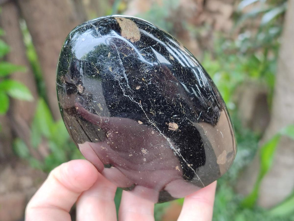 Polished Black Tourmaline Standing Free Forms x 4 From Madagascar
